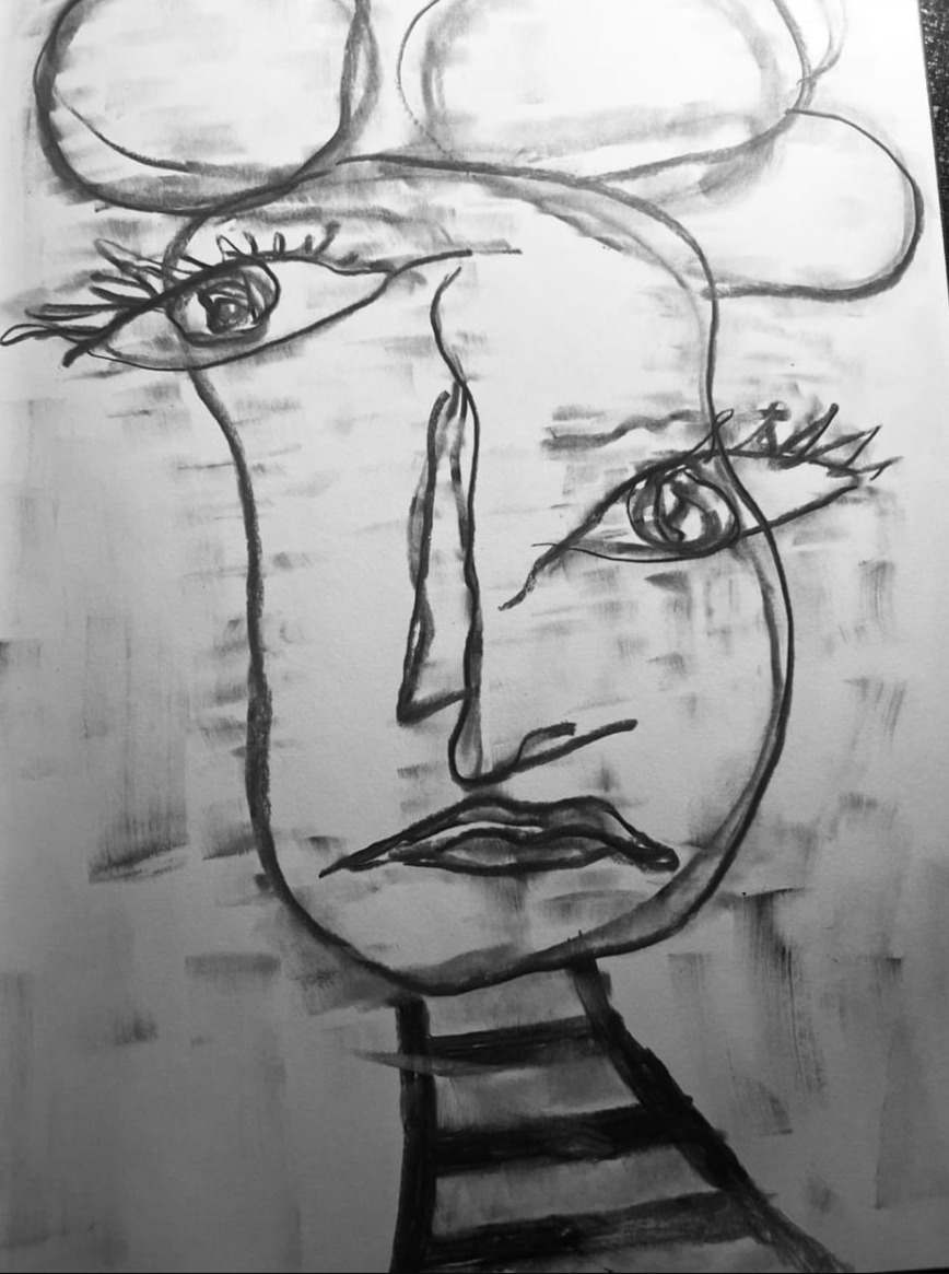 Quiet Face — Charcoal on paper