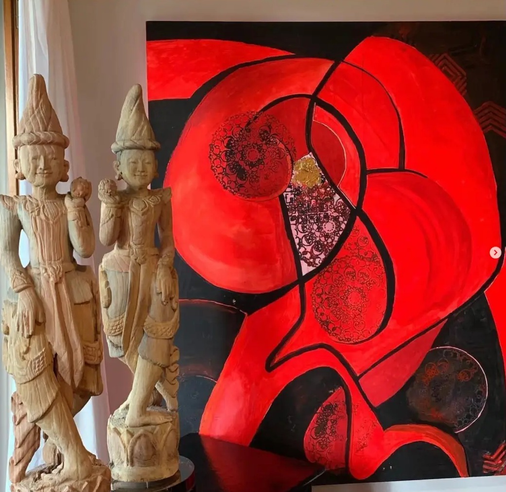 Red Bloom — Acrylic on canvas